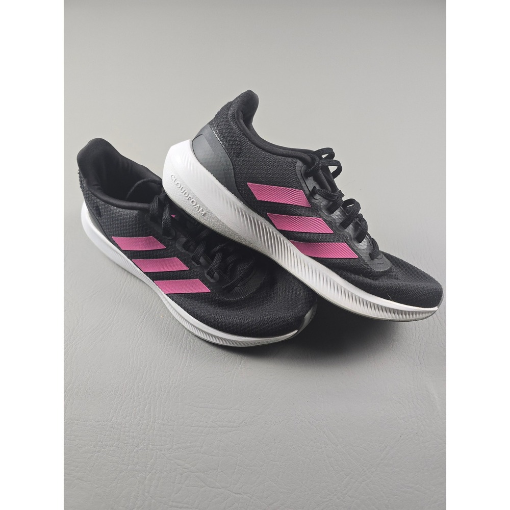 Adidas Runfalcon 3.0 Women 10 Black Pink Running Shoes HP7560 Cloudfoam Sneaker